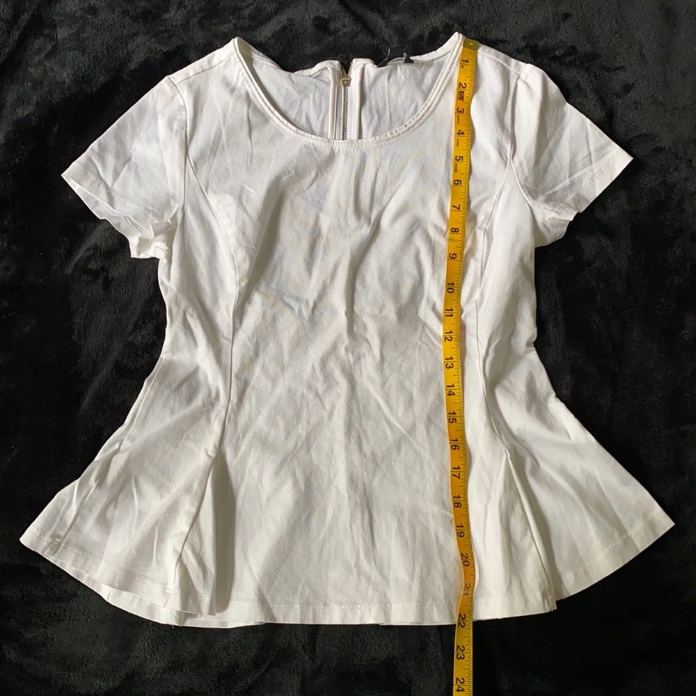 Ann Taylor White short sleeve peplum top